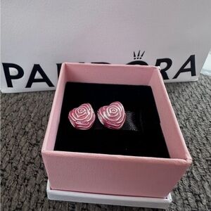 925 Pink Rose Charms